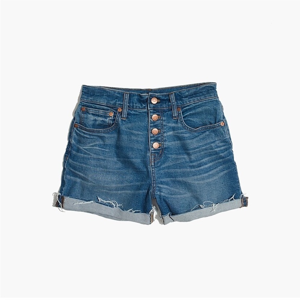 Madewell High-Rise Denim Boyshorts: Button-Through Edition Size 26